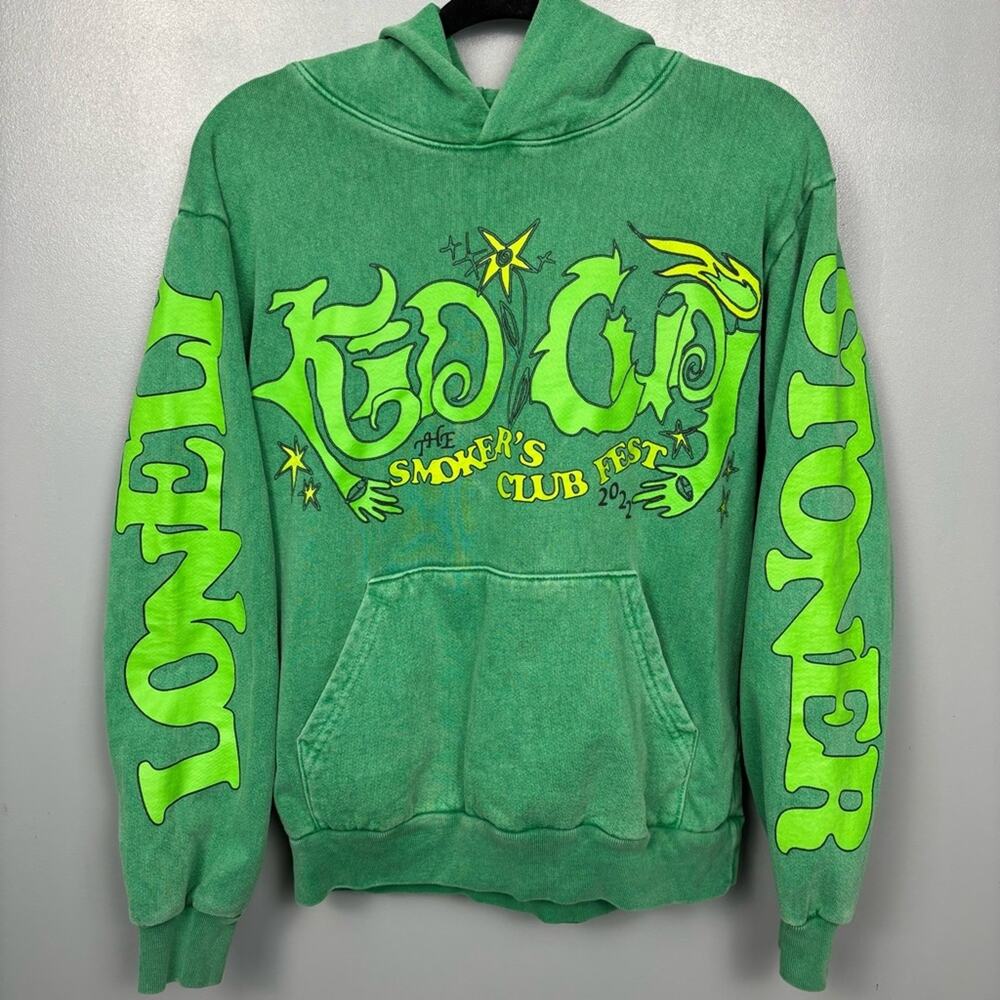 Kid Cudi Smokers Club Fest 2022 Lonely Stoner Hoodie Sweatshirt Green Size S